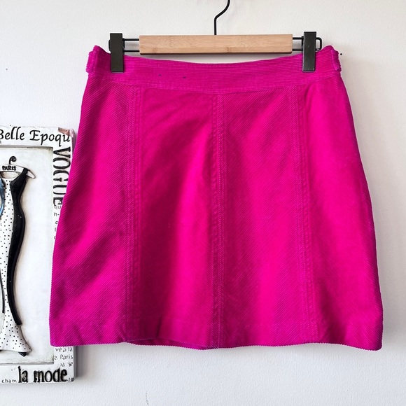Charter Club New Preppy Fuchsia Pink Corduroy Mini A-line Skirt Size 8 - Picture 2 of 6